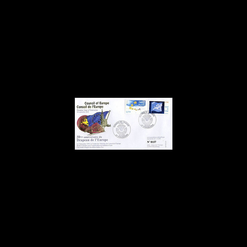 CE56-PJ : 2005 - 1er Jour des timbres de service du Conseil de l'Europe CE56-PJ : 2005 - 1er Jour des timbres de service du Conseil de l'Europe