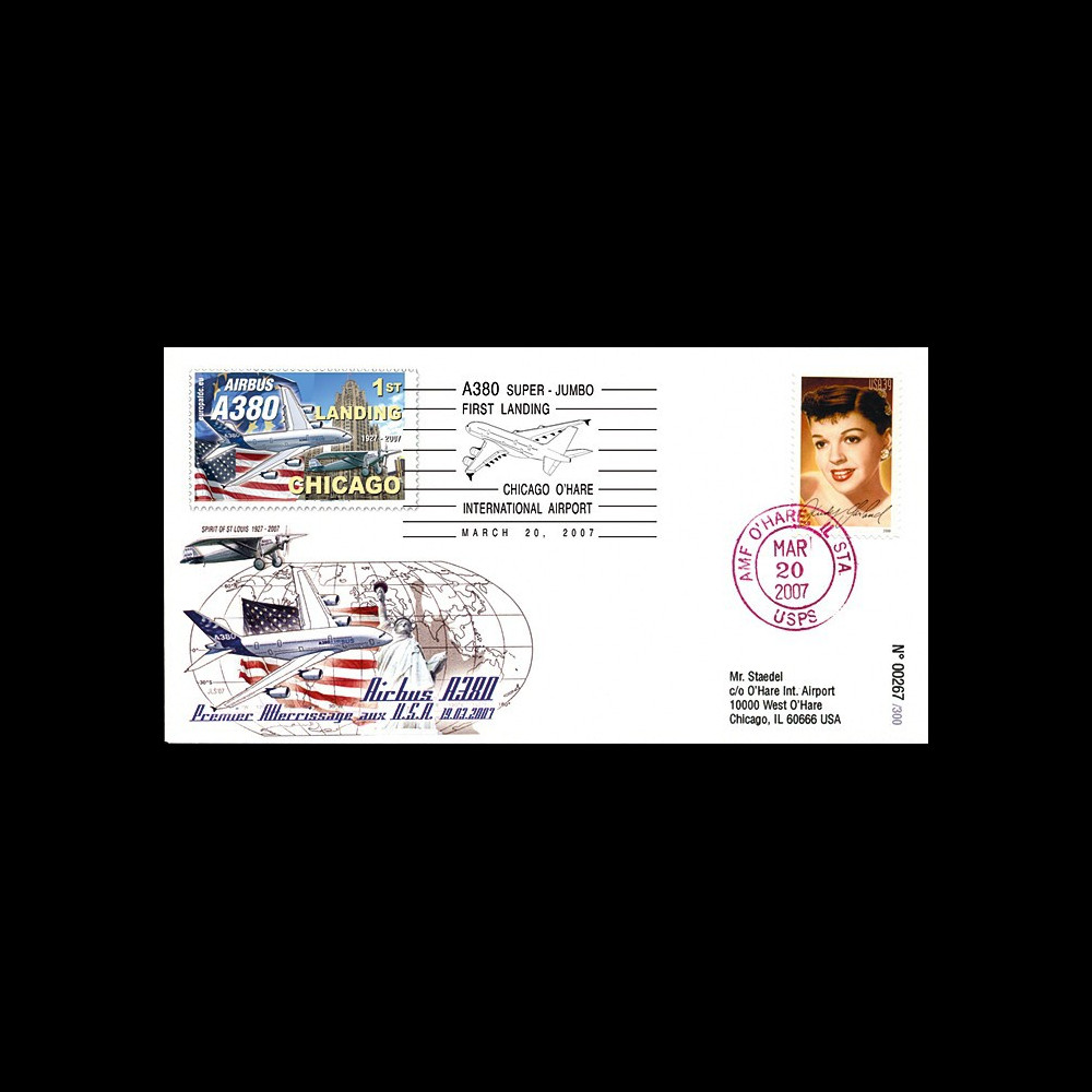 A380-46T1 : 2007 - A380 1er atterrissage aux Etats-Unis - Chicago