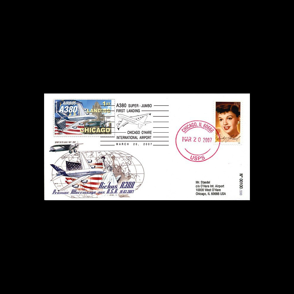 A380-46T2 : 2007 - A380 1er atterrissage aux Etats-Unis - Chicago