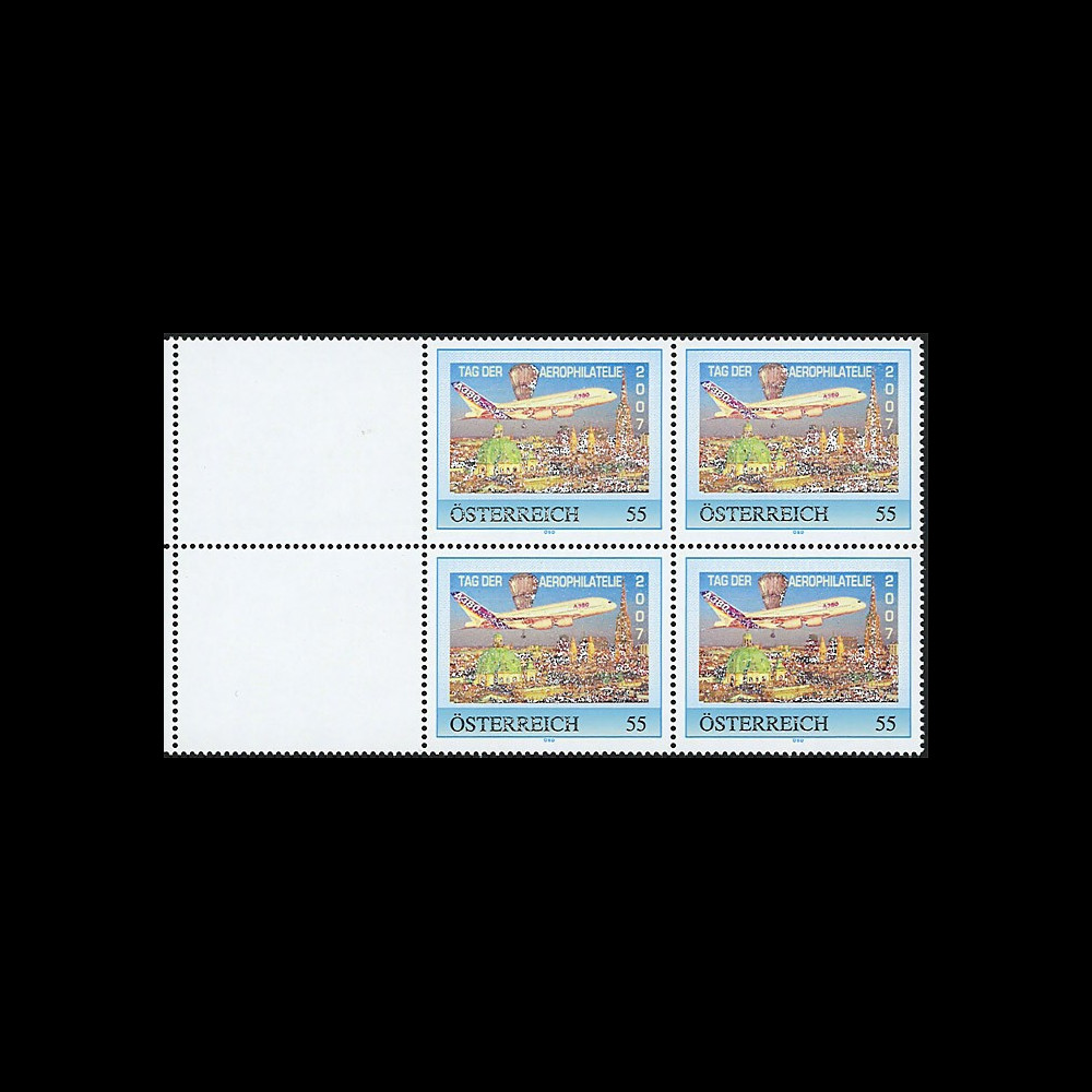 A380-48AUB4V - 2007 : Variété d'impression 4 TPP "A380 - Journée Aérophilatélie à Wien"