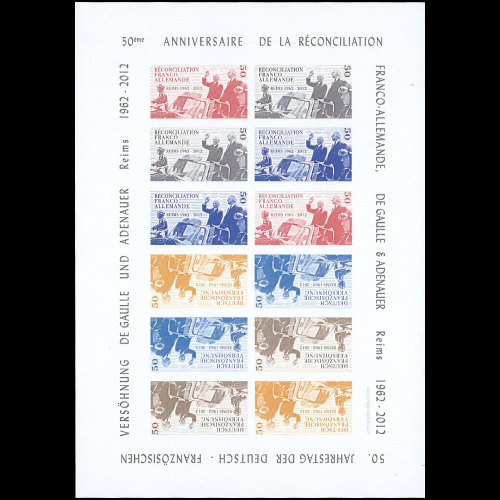 DG12-3FND : 2012 - Feuillet "50 ans Réconciliation franco-allemande