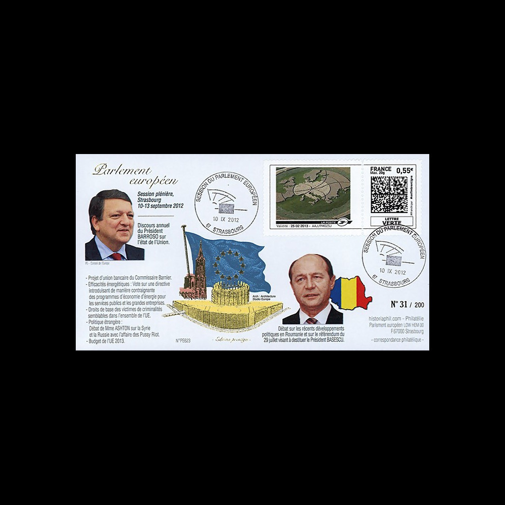 PE623 : 2012 - FDC Parlement européen "Référendum Destitution BASESCU