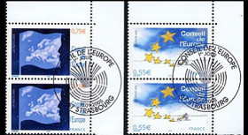 CE56-PJ2 : 2005 - Timbres de service du Conseil de l'Europe en paire