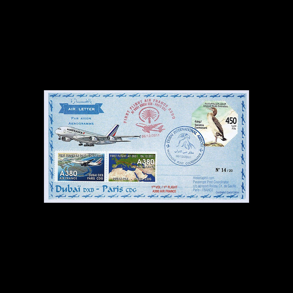 A380-174T2 : 2011 - FFC ÉMIRATS ARABES UNIS "A380 Air France - 1er Vol Dubaï-Paris"