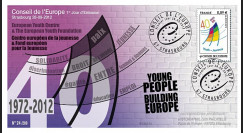 CE63-PJ : 2012 - FDC 1er Jour du timbre de service Conseil de l'Europe "40 ans Jeunesse"