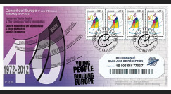 CE63-PJa : 2012 - FDC RECO 1er Jour TP de service Conseil de l'Europe "40 ans Jeunesse"