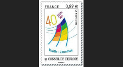CE63-PJN : 2012 - 1 valeur timbre de service Conseil de l'Europe "40 ans Jeunesse"