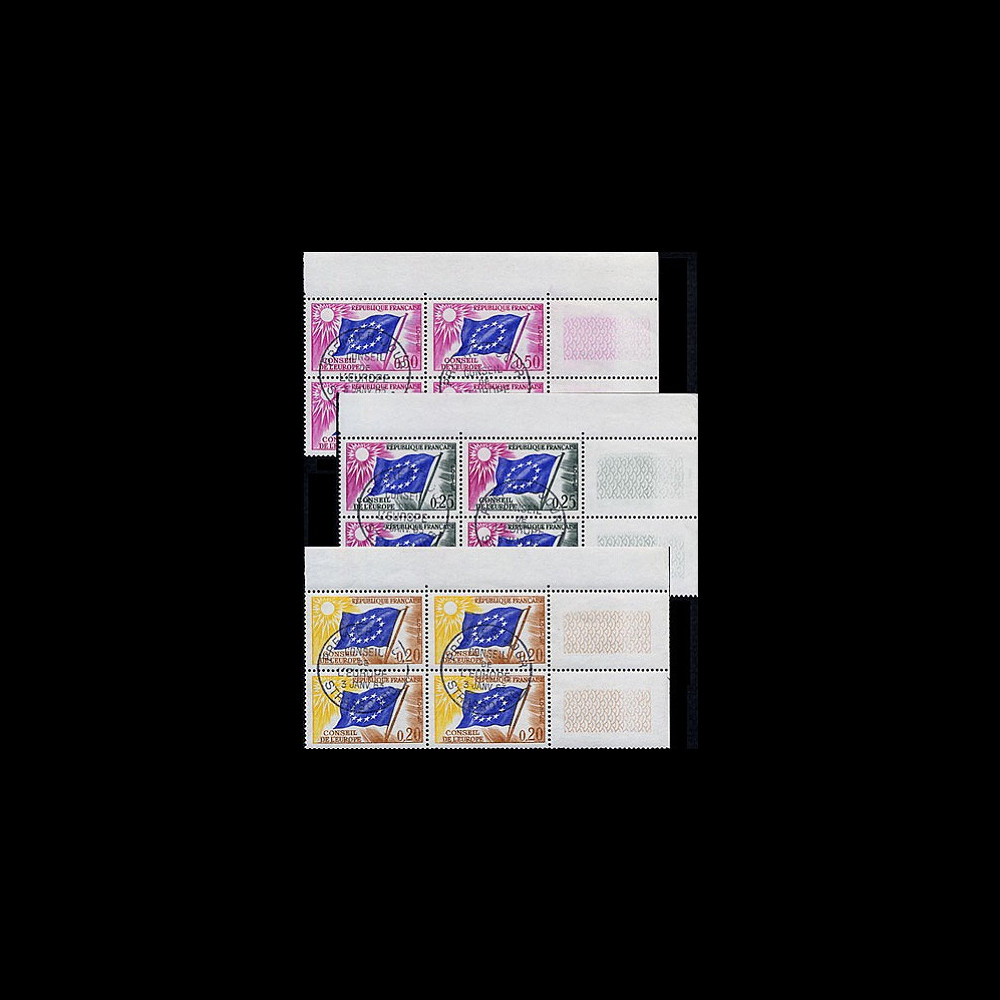 CE14-PJ4 : 1963 - Timbres de service Conseil de l'Europe en bloc de 4