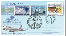 A380-176 : 2012 - FFC FRANCE "Airbus A380 Air France - 1er Vol AF256 Paris-Singapour"