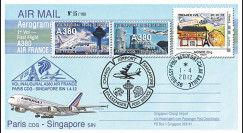 A380-176 : 2012 - FFC FRANCE "Airbus A380 Air France - 1er Vol AF256 Paris-Singapour"