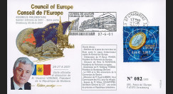 CE52-III : 2001 - FDC Conseil Europe "Allocution du Président de Moldova