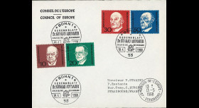 AL68-ADEO : 1968 - FDC 1er Jour Allemagne Adenauer / Churchill / de Gasperi / Schuman