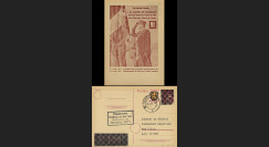 NEY46-3A : 1946 - France Entier postal de Lattre de Tassigny - 6Pf rose Hitler en cage
