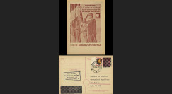 NEY46-3B : 1946 - France Entier postal de Lattre de Tassigny - 6Pf rose Hitler en cage