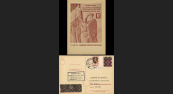 NEY46-3CD : 1946 - France Entier postal de Lattre de Tassigny - 6Pf rose Hitler en cage