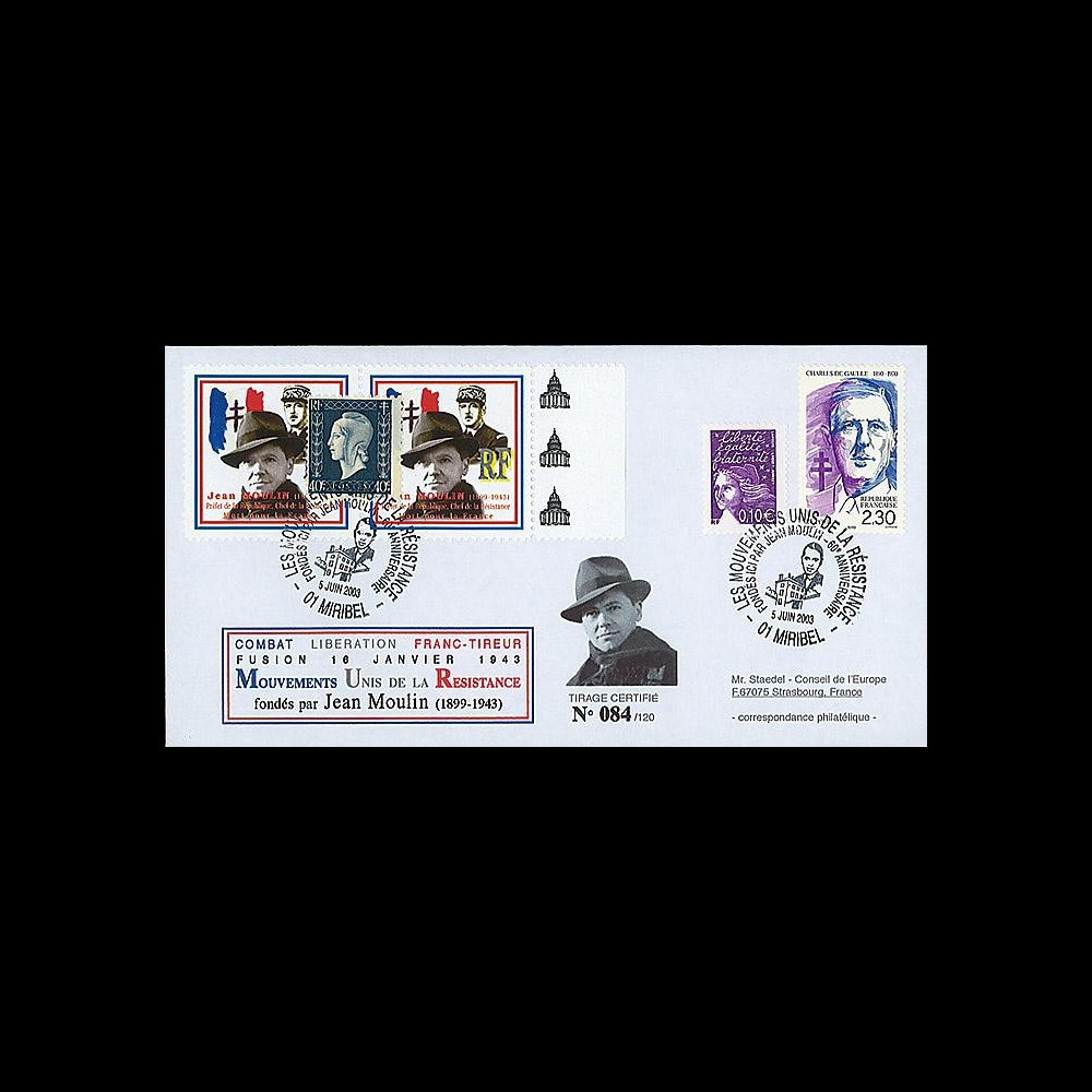 DG 03M1 type1 1943-2003 -  60e anniversaire de la mort de Jean Moulin