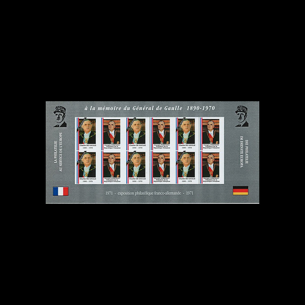 FRAL-17FND : 1971 - Feuillet "A la mémoire du Général DE GAULLE " / Président Pompidou FRAL-17FND : 1971 - Feuillet "A la mémoire du Général DE GAULLE " / Président Pompidou