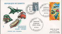CO-DJI81EA : 1981 Pli 1er Jour Concorde & transports / Convention Eco. Europe - Afrique