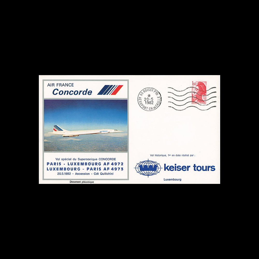 COAF82-5-20 : 1982 - FFC 1er vol Concorde Air France Paris - Luxembourg - Paris