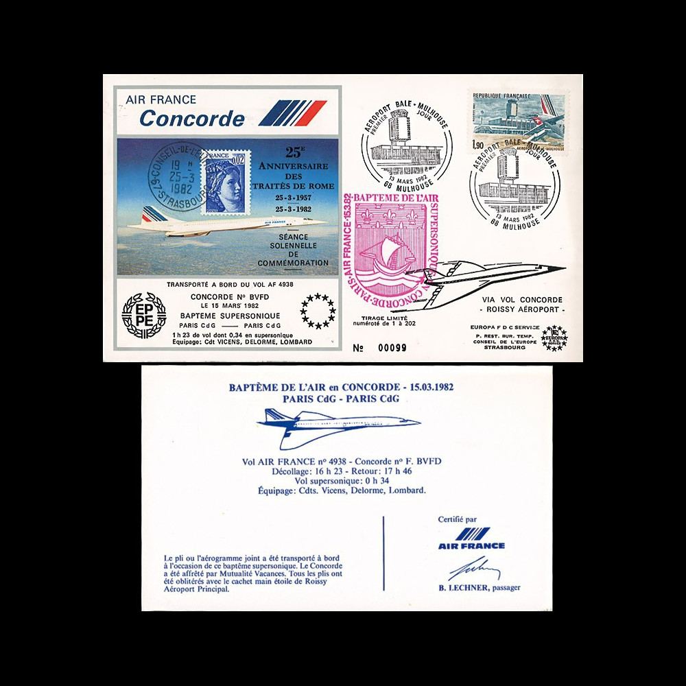 COAF82-3-15 : 1982 - FFC voyagé Vol Concorde Air France Paris CDG 25 ans Traité de Rome