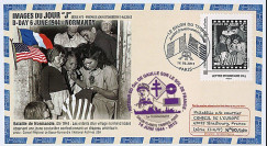 DEBS2-6/8 : 2012 - FDC "Enfants confectionnant drapeau USA / 68 ans Retour DE GAULLE"