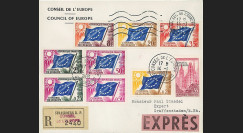 CE14-PJ1-9M : Env. Exprès-RECO 1er Jour timbres Conseil de l'Europe N°7/9 14.01.1963