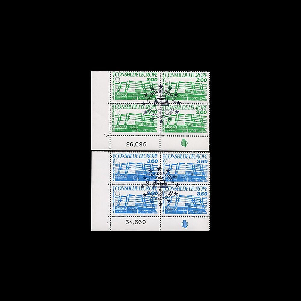 CE38-PJ4 : 1987 - Timbres de service Conseil de l'Europe en bloc de 4