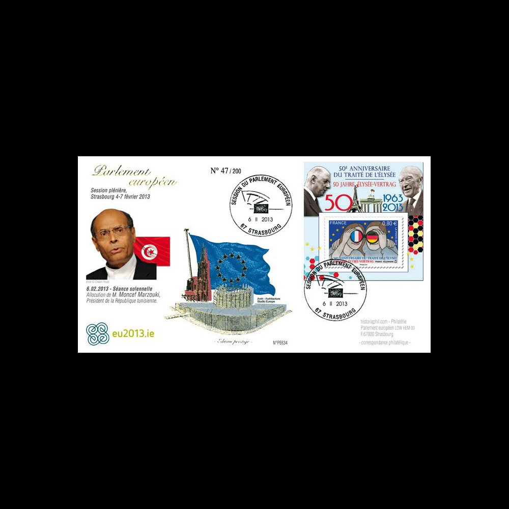 PE634 : 2013 - FDC Parlement européen "M. Marzouki