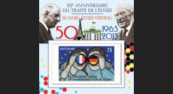 PE634-PT : Porte-timbre "50 ans Traité de l'Elysée - de Gaulle - Adenauer" 1 val. Allemagne