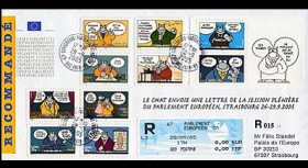 PE506a : 2005 - Le chat envoie une lettre du Parlement européen RECO