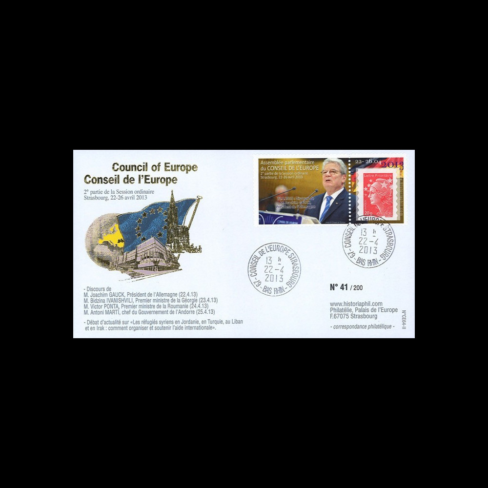 CE64-IIA : 2013 - FFDC Conseil de l'Europe "Visite M. Joachim GAUCK