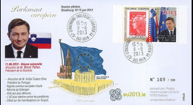 PE641 : 2013 - FDC Parlement européen "Visite M. Borut PAHOR