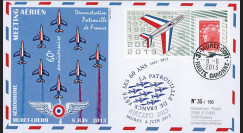 PAF13-6 : 2013 - FDC "60 ans Patrouille de France - Muret / Avions ALPHAJET & MYSTERE IV"