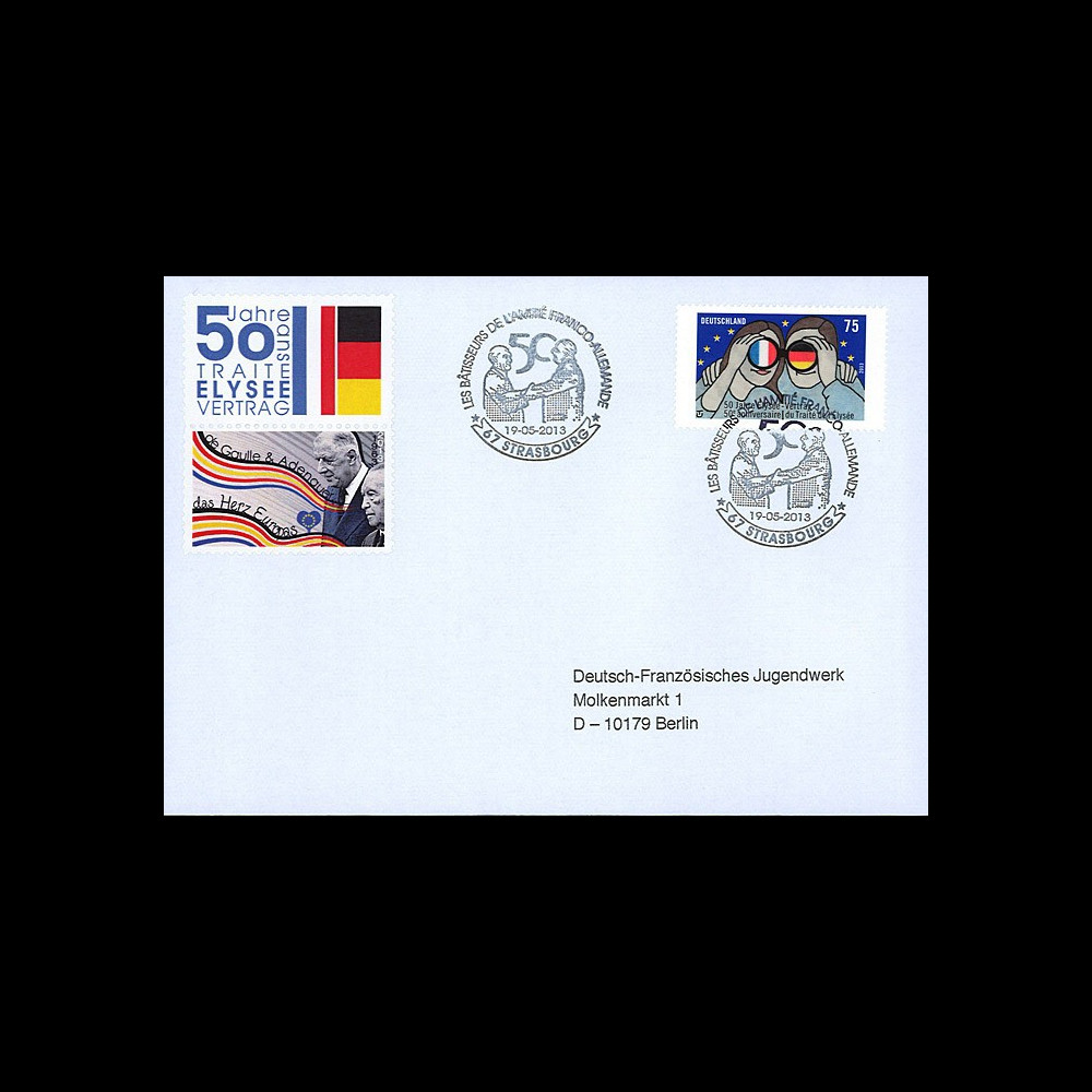 PE638V2 : 2013 - FDC VARIETE "Exposition DE GAULLE & ADENAUER - 50 ans Traité Elysée"