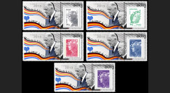 PE643PT1/5 : 2013 - 5 porte-timbres "Exposition de Gaulle / Adenauer - Traité de l'Elysée"
