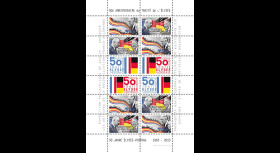 PE648FD : 2013 - Feuillet dentelé "50e anniv. du Traité de l'Elysée / de Gaulle & Adenauer"