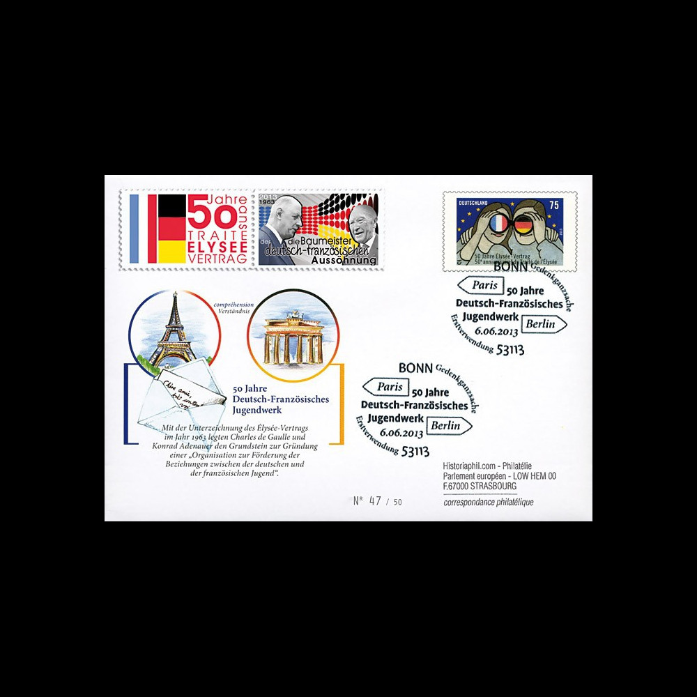 PE648T1 : 2013 - Allemagne EP '50 ans Office franco-alld pour la Jeunesse à Paris et Berlin'