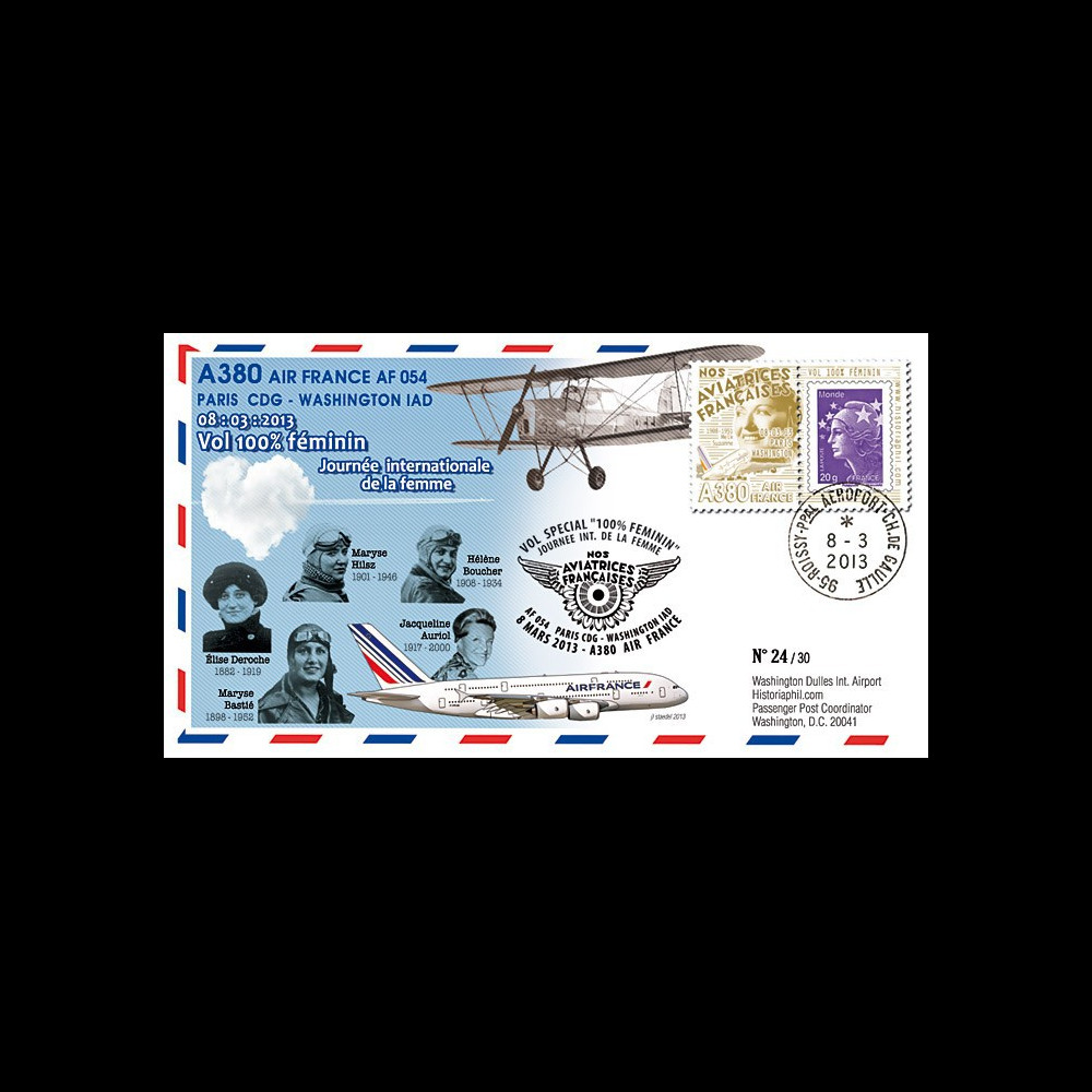 A380-203T5 : 2013 - FFC A380 Air France "Vol 100% féminin Paris-Washington" / Melk