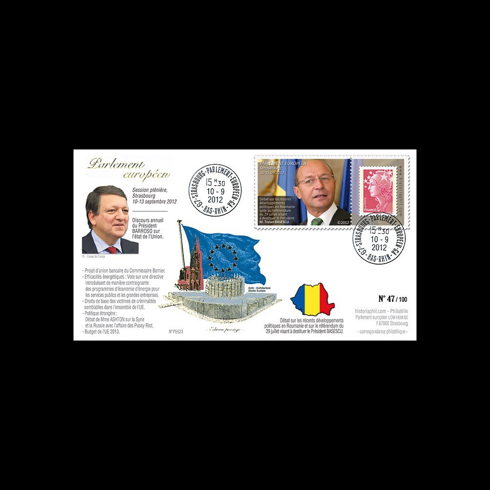 PE623T2 : 2012 - FDC Parlement européen "Référendum Destitution BASESCU