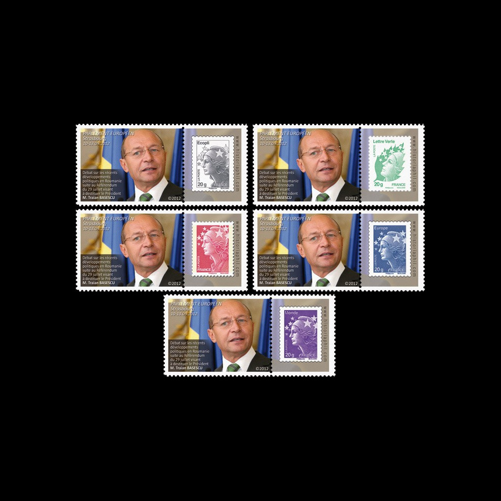 PE623-PT1/5 : 2013 - 5 porte-timbre Parlement européen "M. Basescu