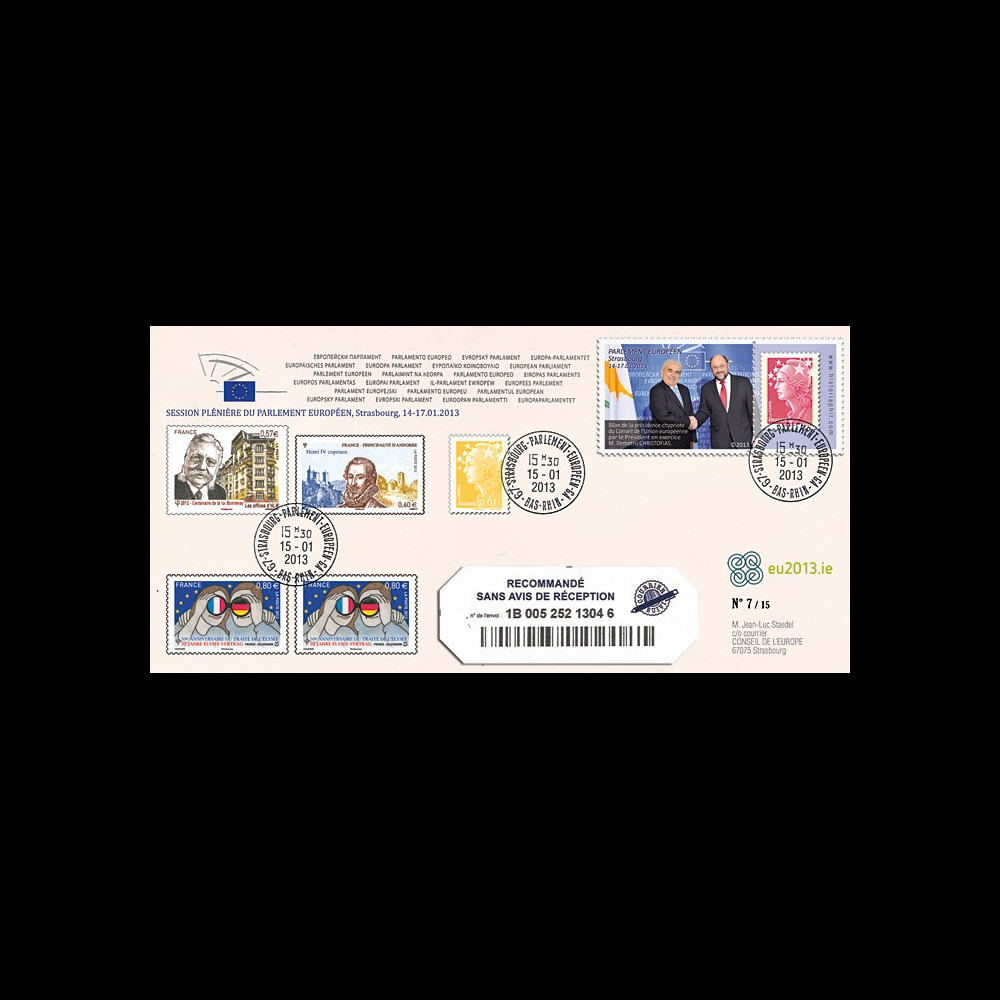 PE627a : 2013 - Env. RECO Parlement européen "M. CHRISTOFIAS