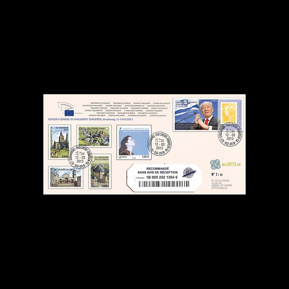 PE635a : 2013 - Env. RECO Parlement européen "M. PERES PE635a : 2013 - Env. RECO Parlement européen "M. PERES