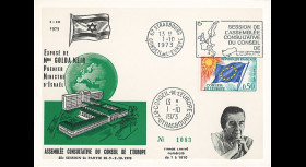 CE25-IIA-T2 : 1973 - Carte Conseil de l'Europe Discours de Golda Meir