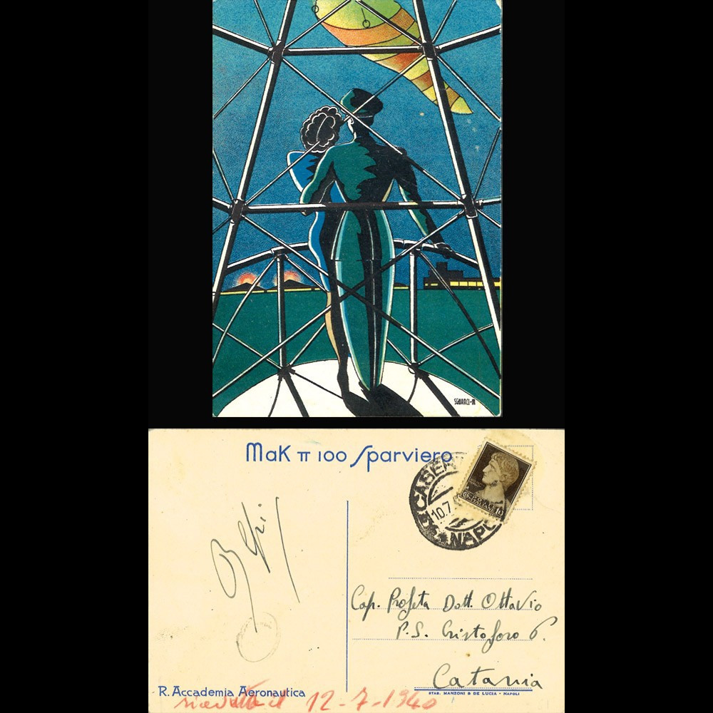 W2-IT0032 : 1940 - CP ITALIE Propagande "Académie Aéronautique Pozzuoli