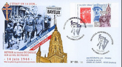 DG13-1T1 : 2013 - FDC "69 ans Retour du Général DE GAULLE - Discours de Bayeux"