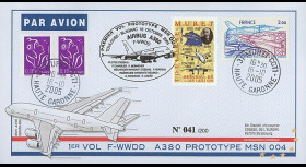 A380-12T1 : 2005 - Pli France "1er vol du prototype MSN 004 de l'A380" - TP Aéronautique