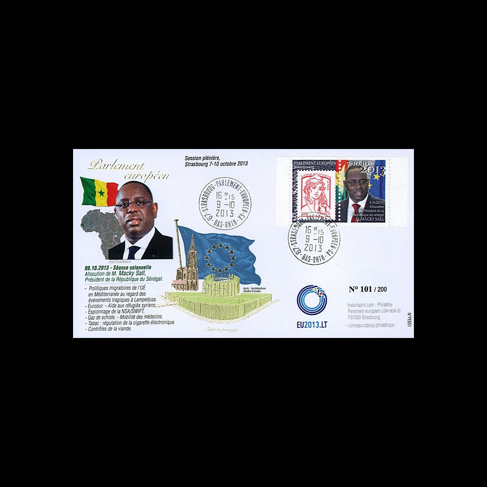 PE651 : 10-2013 - FDC Parlement européen "Visite M. Macky SALL