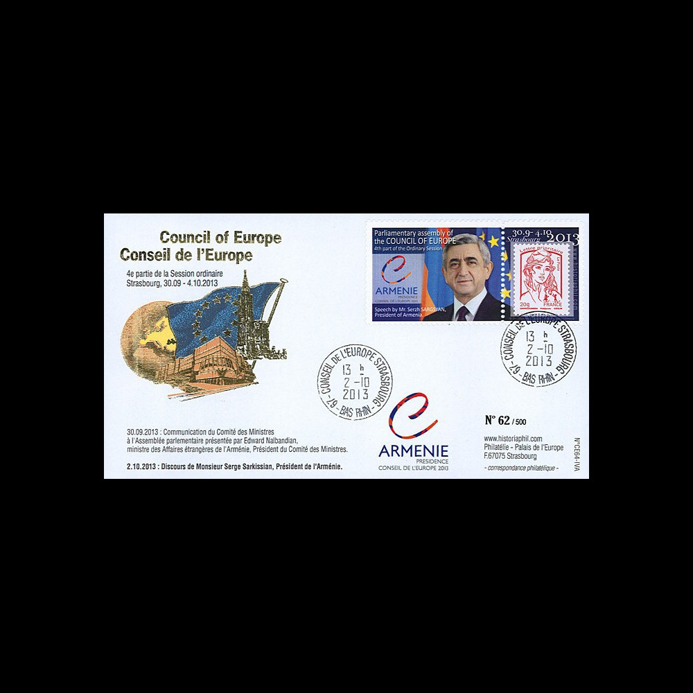 CE64-IVA : 10-2013 - FDC Conseil Europe "Visite M. SARKISSIAN