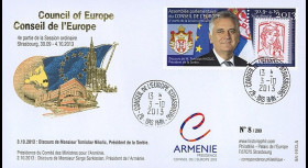 CE64-IVB : 10-2013 - FDC Conseil Europe "Visite Tomislav NIKOLIC