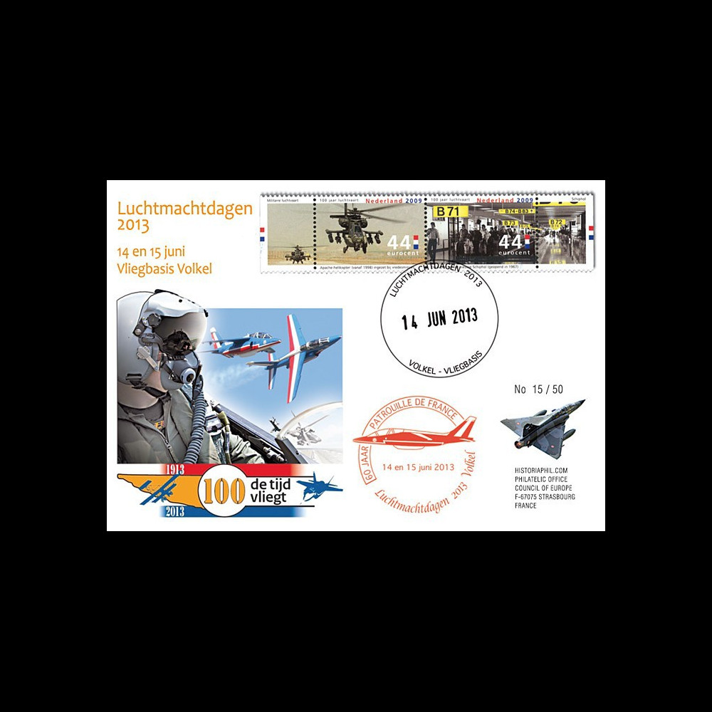 PAF13-8T2 : 2013 - FDC PAYS-BAS "60 ans Patrouille de France / ALPHAJET & MIRAGE 2000" PAF13-8T2 : 2013 - FDC PAYS-BAS "60 ans Patrouille de France / ALPHAJET & MIRAGE 2000"
